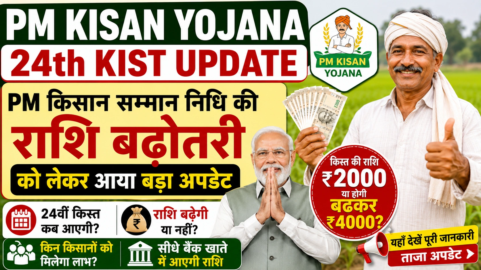 PM Kisan Yojana 24th kist Update